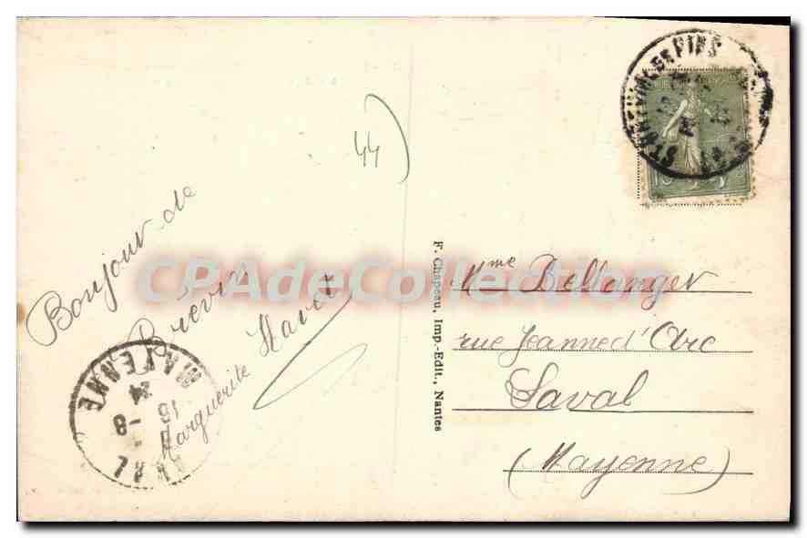 CPA St Brevin Les Pins La Plage Au Bas Des dunes d'Amour — Back