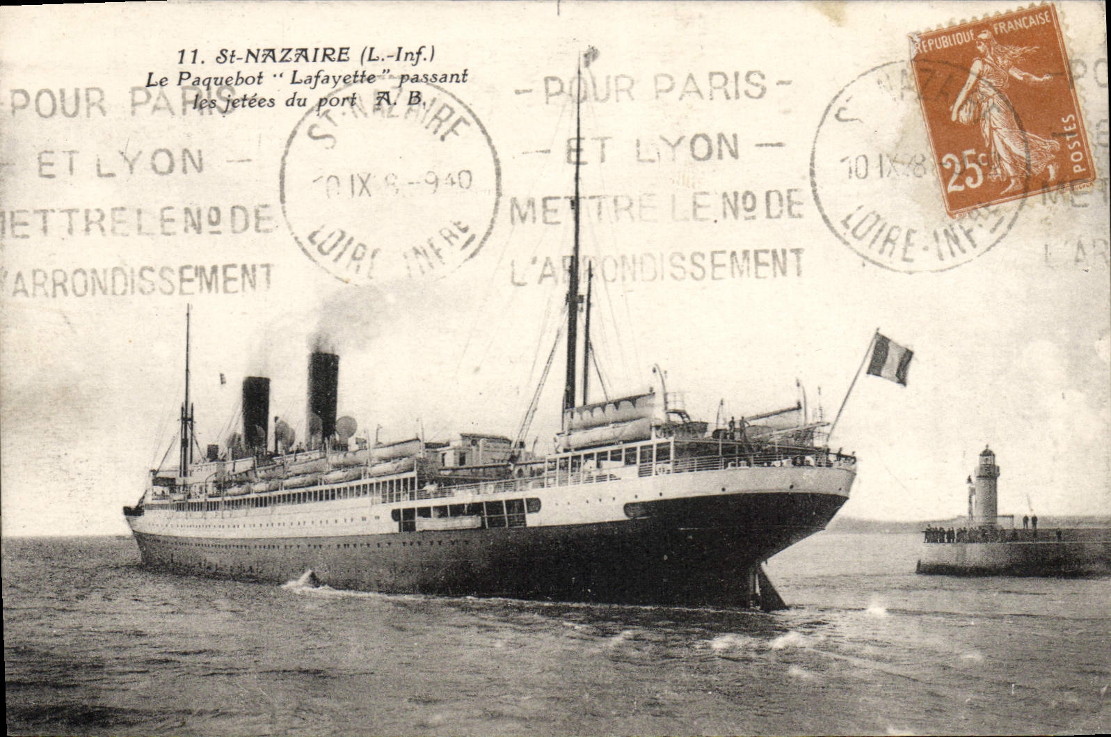 CPA Saint Nazaire le paquebot Lafayette