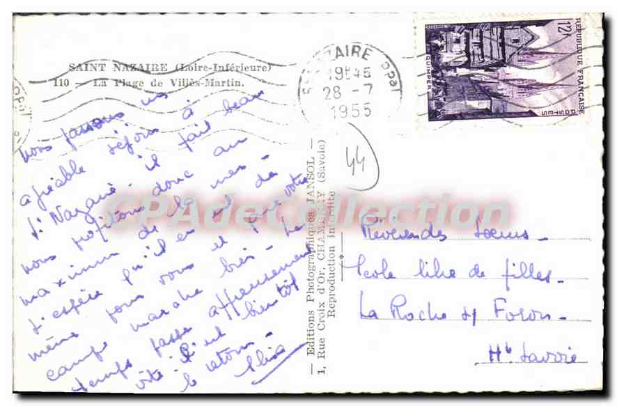 CPA Saint Nazaire La Plage De Villès-Martin — Verso