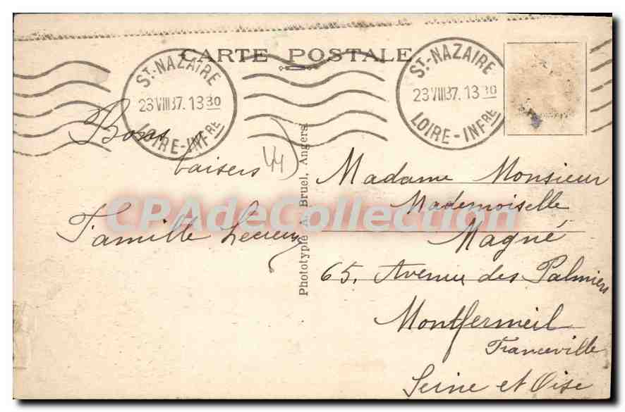 CPA Saint Nazaire La Plage — Verso