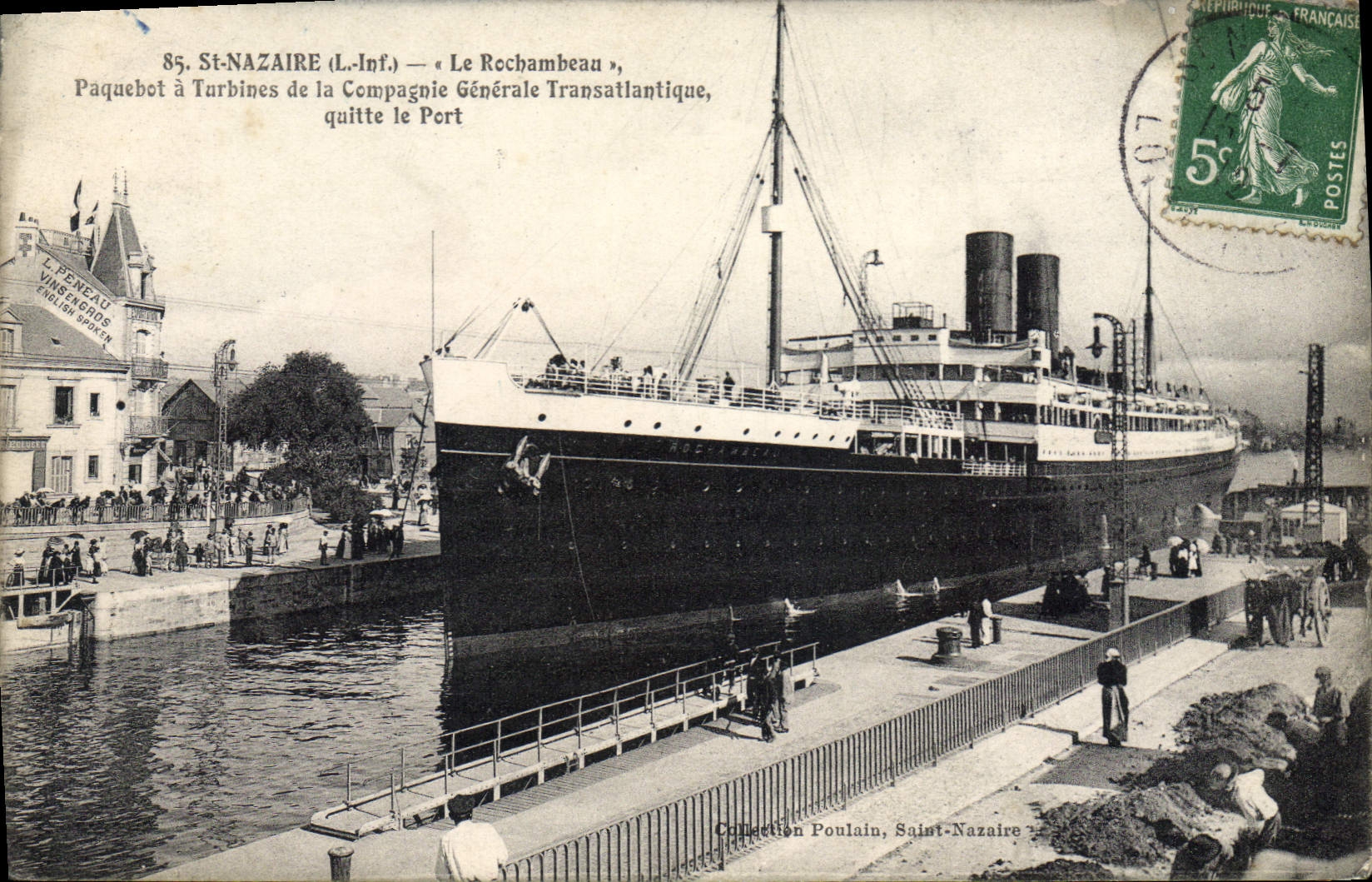CPA St Nazaire paquebot Le Rochambeau