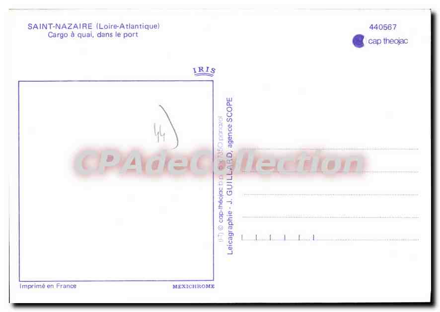 CPSM Saint Nazaire Cargo BONOUA A Quai Dans Le Port — Verso
