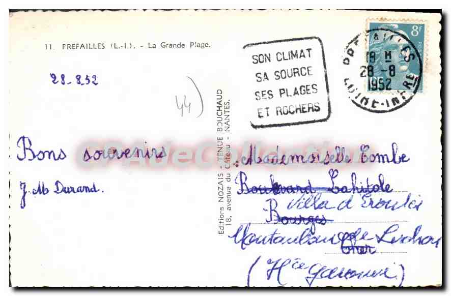 Frefailles (L.-I.) — Die Große Strand — Editions Nozaïs - Serie Bouchaud — Rückseite
