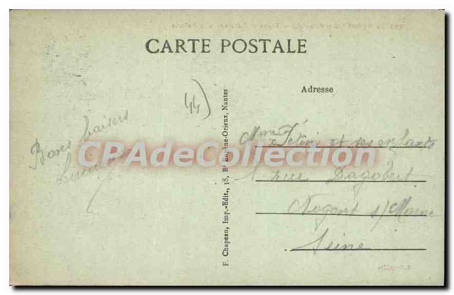 CPA La Bernerie Plage Et Falaises La Patorie — Rückseite