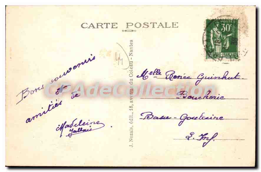 CPA Prefailles L'Eglise — Rückseite