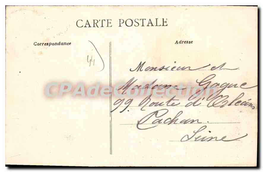 Piriac (Loire-Inf.) — Le port et la jetée à marée haute — Artaud-Nozais, Nantes — Reverso