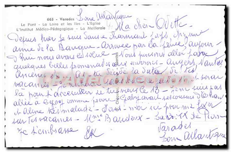 CPA Varades Le Pont La Loire Et Les Iles — Back