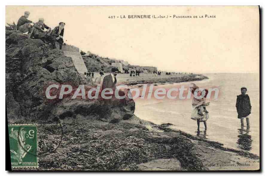 CPA La Bernerie Panorama De La Plage