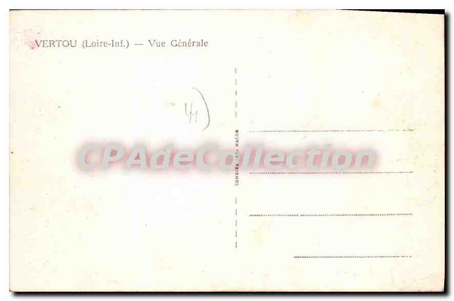 CPA Vertou Vue Generale — Rückseite