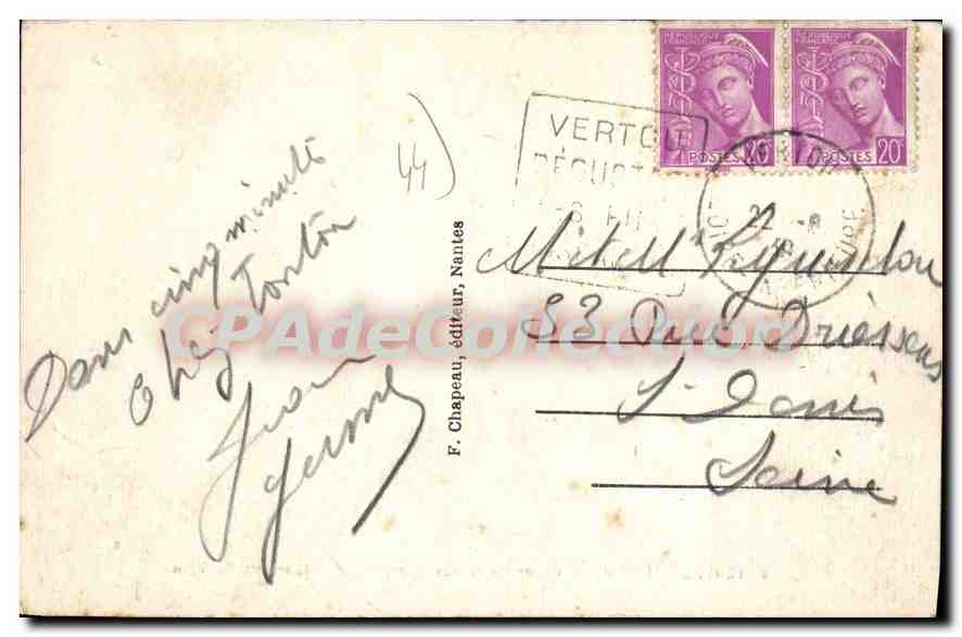CPA Vertou Vallee De La Sevre moulins de Portillon — Rückseite
