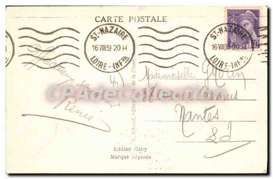 Saint-Marc-sur-Mer (Loire-Inférieure) — La Côte Sauvage — Éditeur Gaby, n°17 — Verso