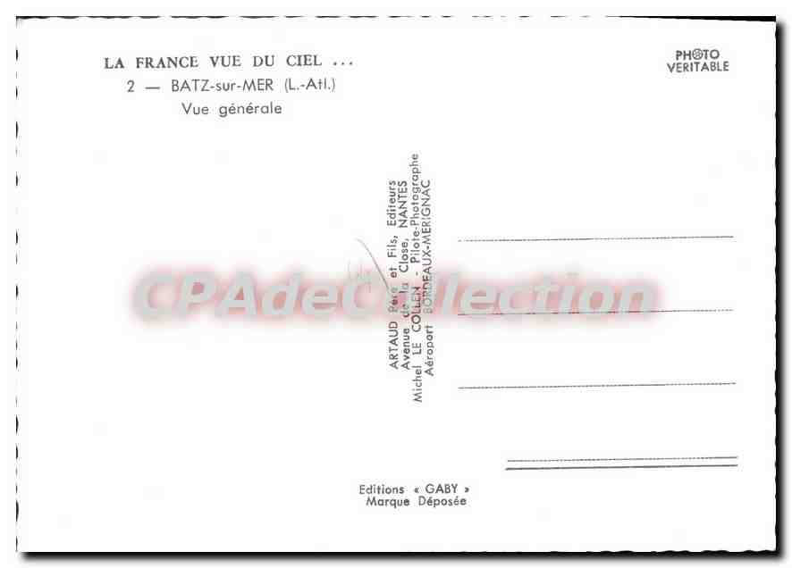 CPSM Batz Sur Mer Vue Generale — Verso