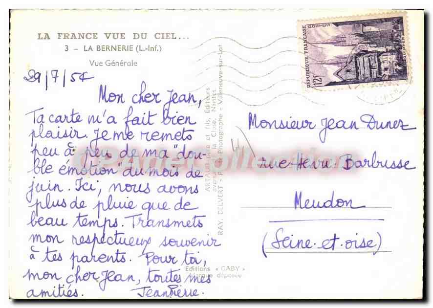 CPSM La Bernerie Vue Generale — Rückseite