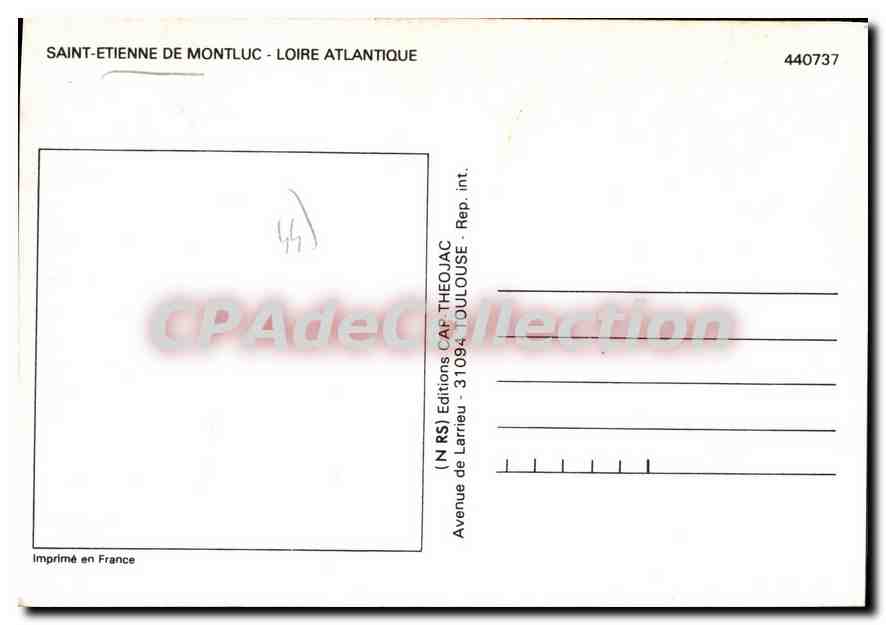 CPSM Saint Etienne De Montluc Loire Atlantique Blason adhésif — Back