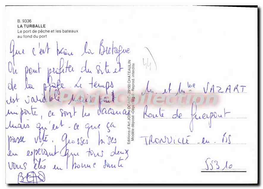 CPSM La Turballe Le Port De Peche et Les Bateaux — Verso