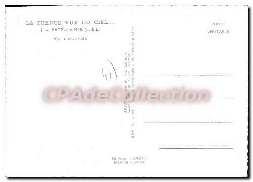CPSM Batz Sur Mer Vue D'Ensemble — Verso