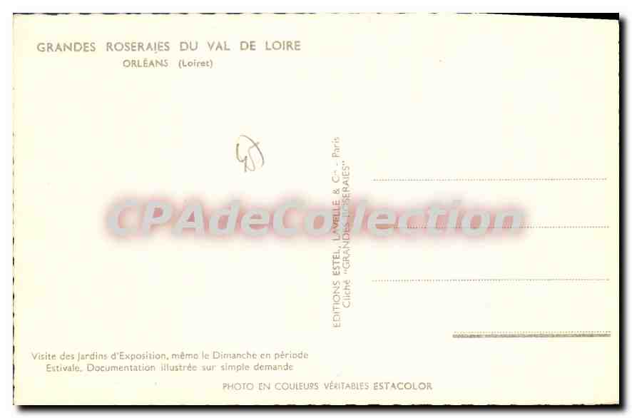 CPA Orleans Grandes Roseraies Du Val De Loire — Rückseite