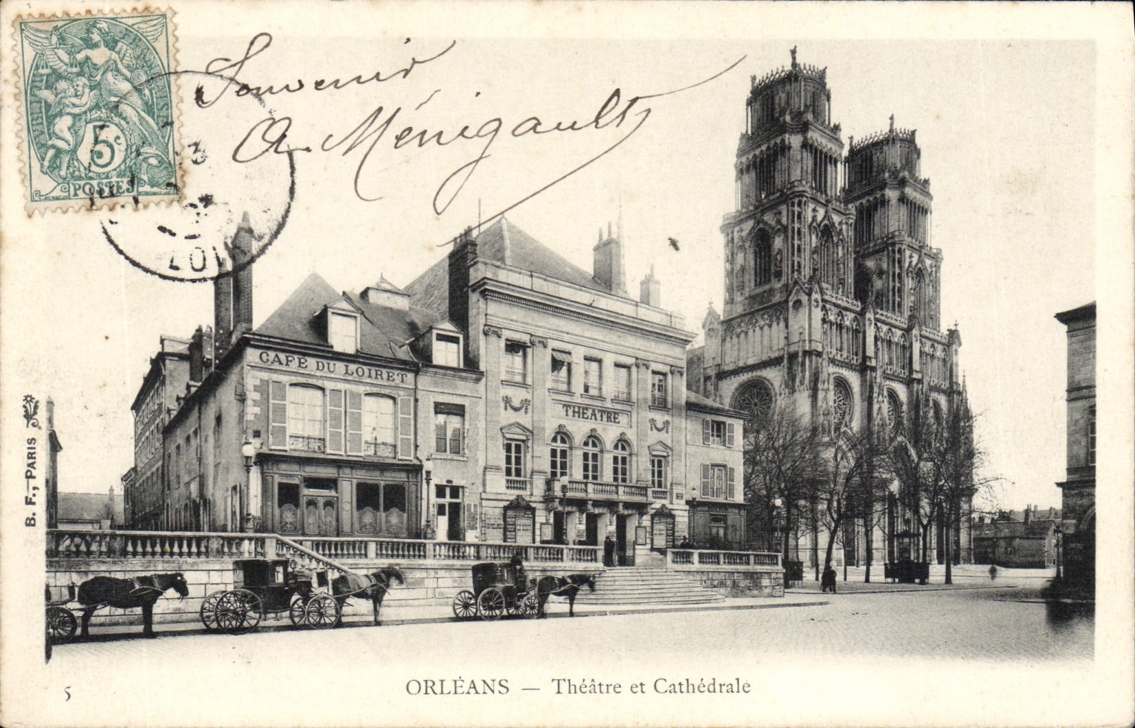 Orléans — Théâtre et Cathédrale — B. F. Paris, n°5