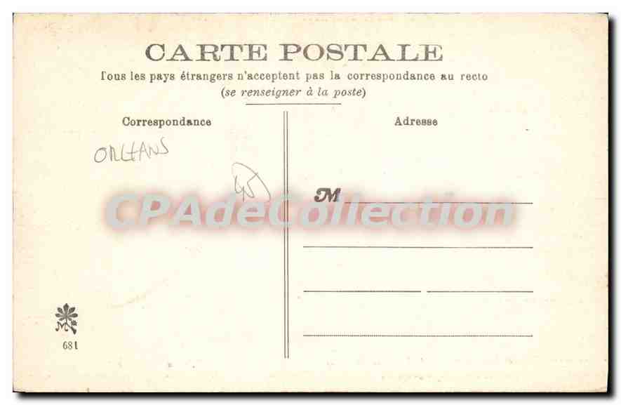 CPA Orleans Maison Mere Des Sœurs de St-Aignan — Rückseite