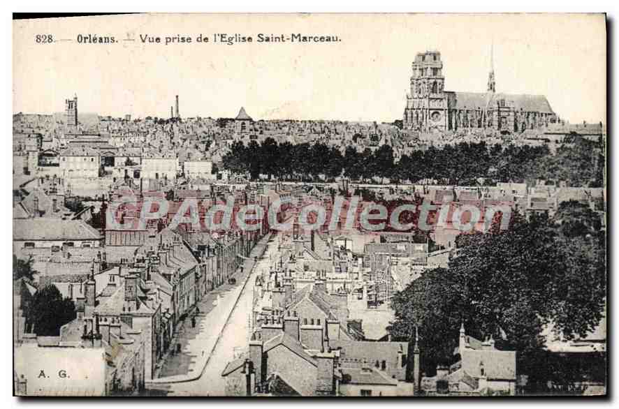 CPA Orleans Vue Prise De I'Eglise Saint Marceau