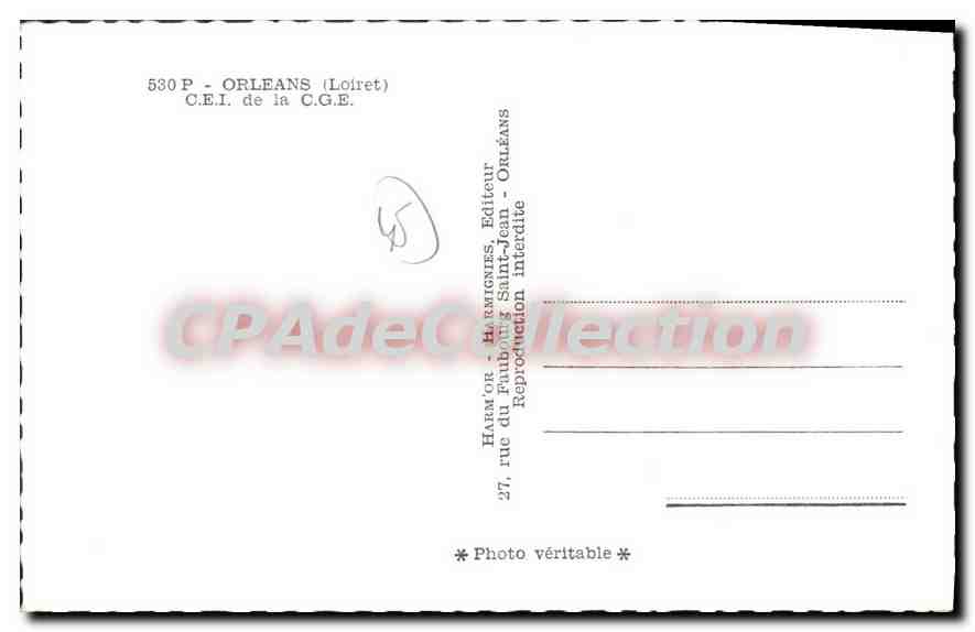 CPA Orleans CEI de la CGE — Back