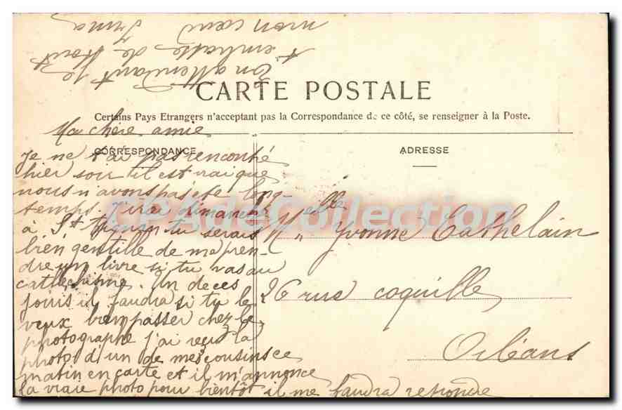 CPA Orleans Eglise Saint Marceau — Back