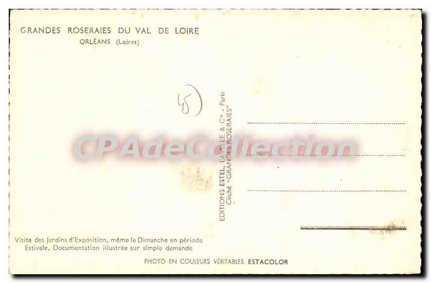 CPA Orleans Grandes Roseraies Du Val De Loire — Rückseite