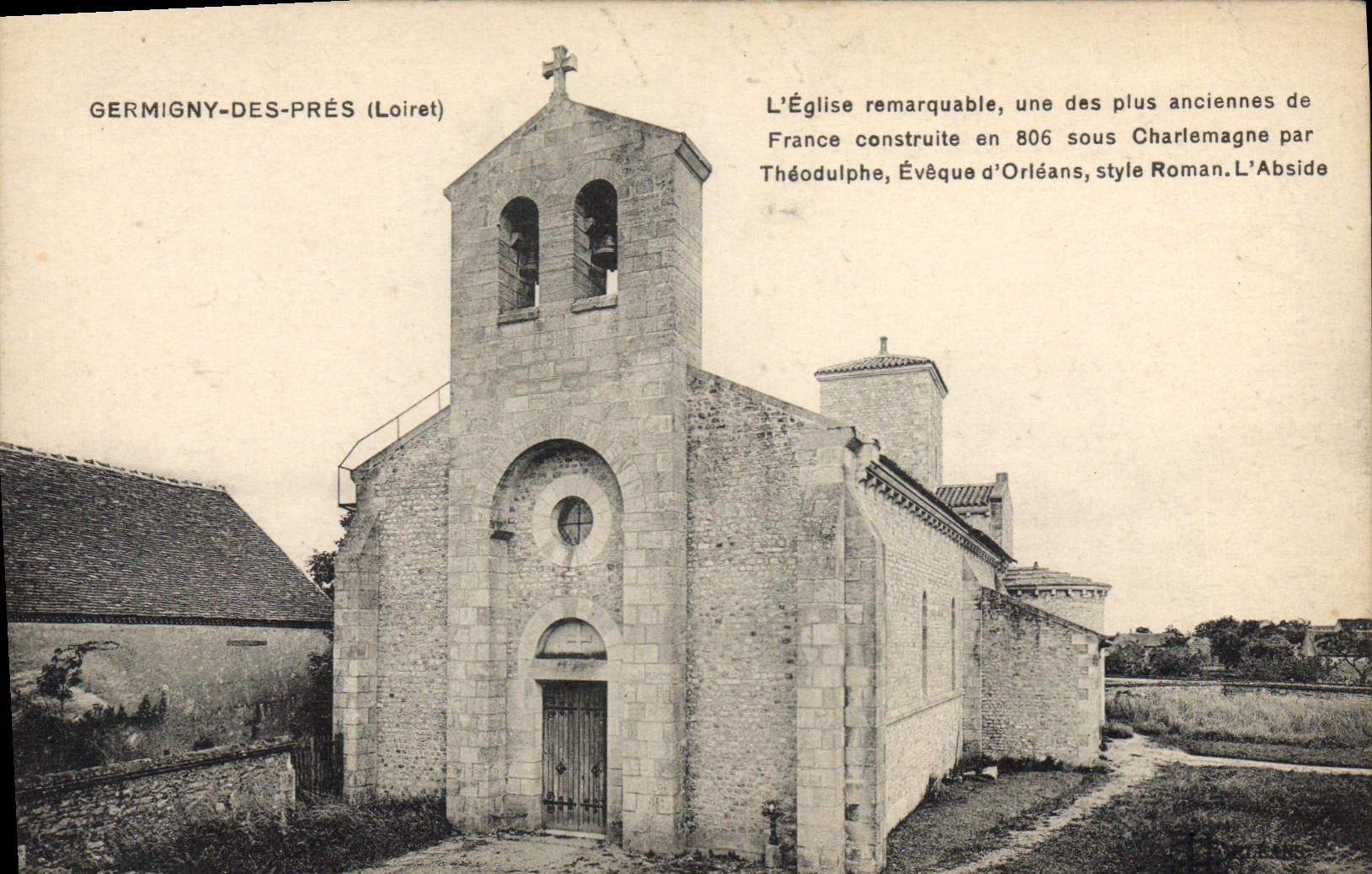 Germigny-des-Prés (Loiret) — Église romane remarquable, construite en 806 sous Charlemagne — éditeur L. Lenormand, Orléans