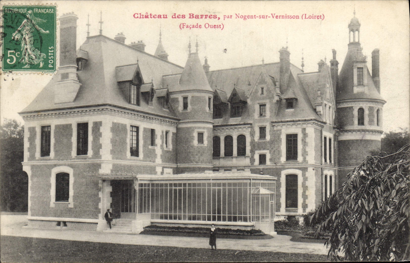 Château des Barres, par Nogent-sur-Vernisson (Loiret) — Façade Ouest — éditeur inconnu