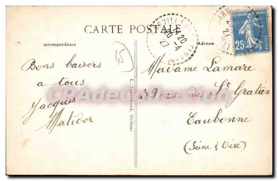 CPA Barville En Gatinais Chateau De Rochefort — Rückseite