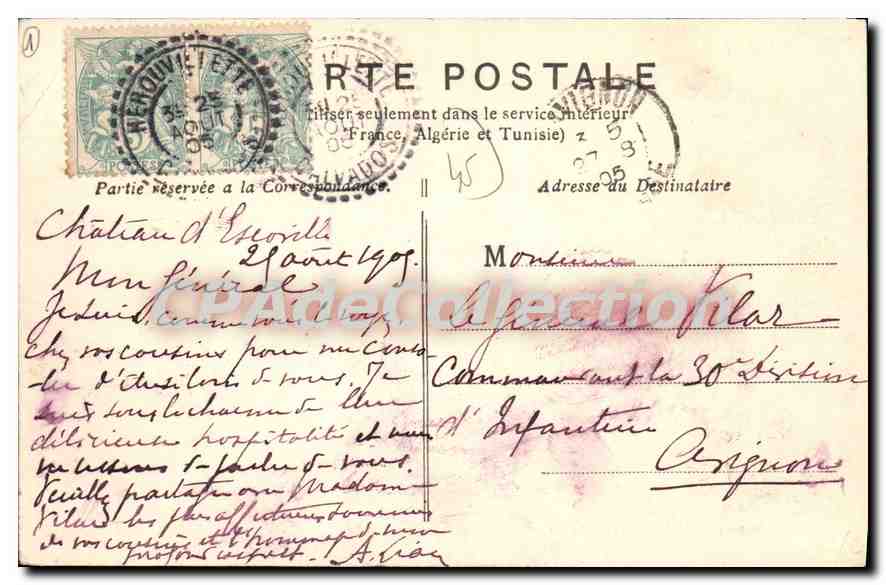 Nogent-sur-Vernisson (Loiret) — Château de Praslin (côté sud) — Collection L. Marchand, à Sully-sur-Loire — Rückseite