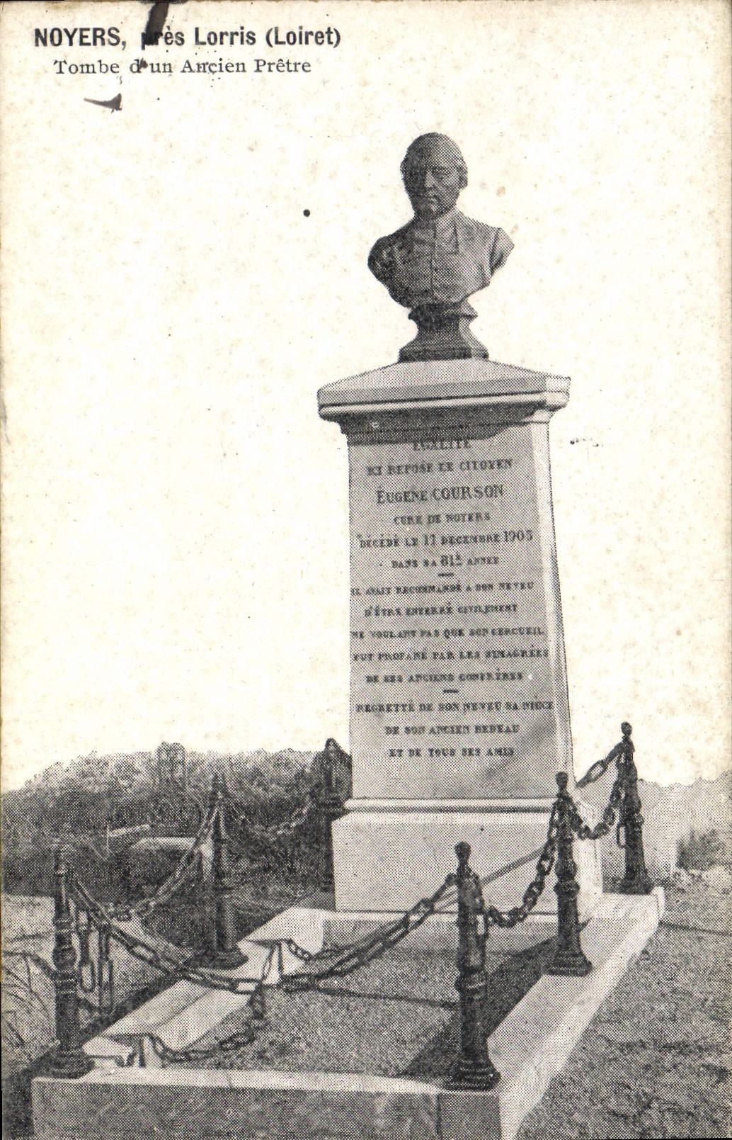 CPA Noyers Lorris Tombe D'Un Ancien Pretre