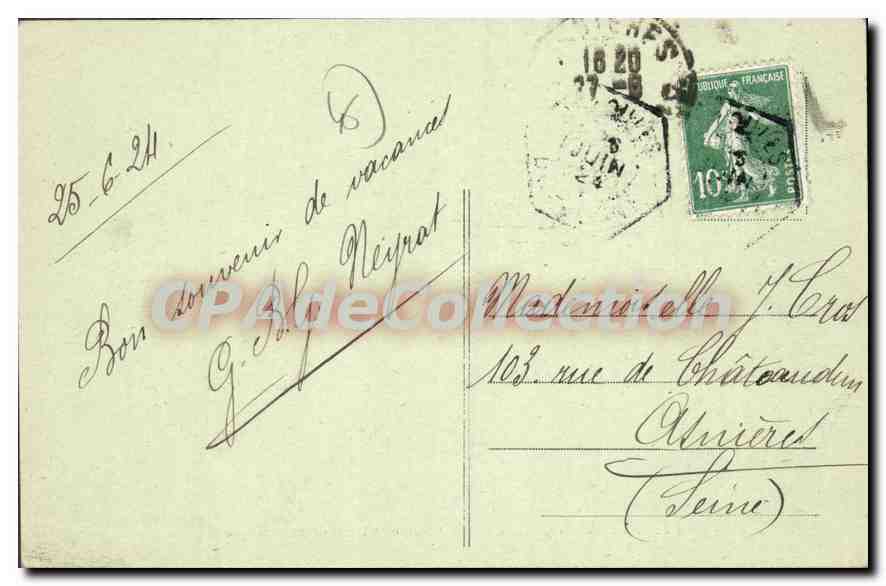 Château de Cieurac et bords de la Dordogne — Édition Vues artistiques Louis Garde, Libourne — n°195 — Verso