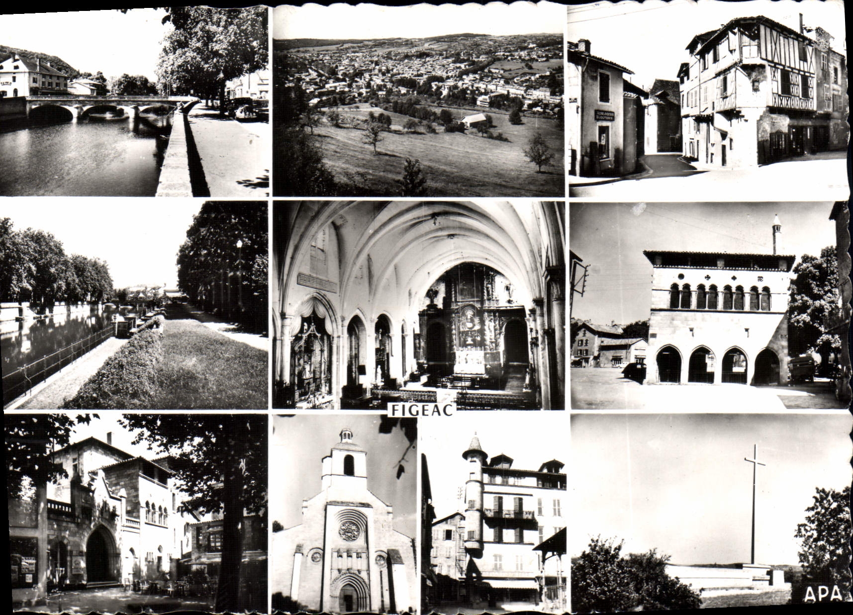 Figeac — vue panoramique et monuments — APA - Recto