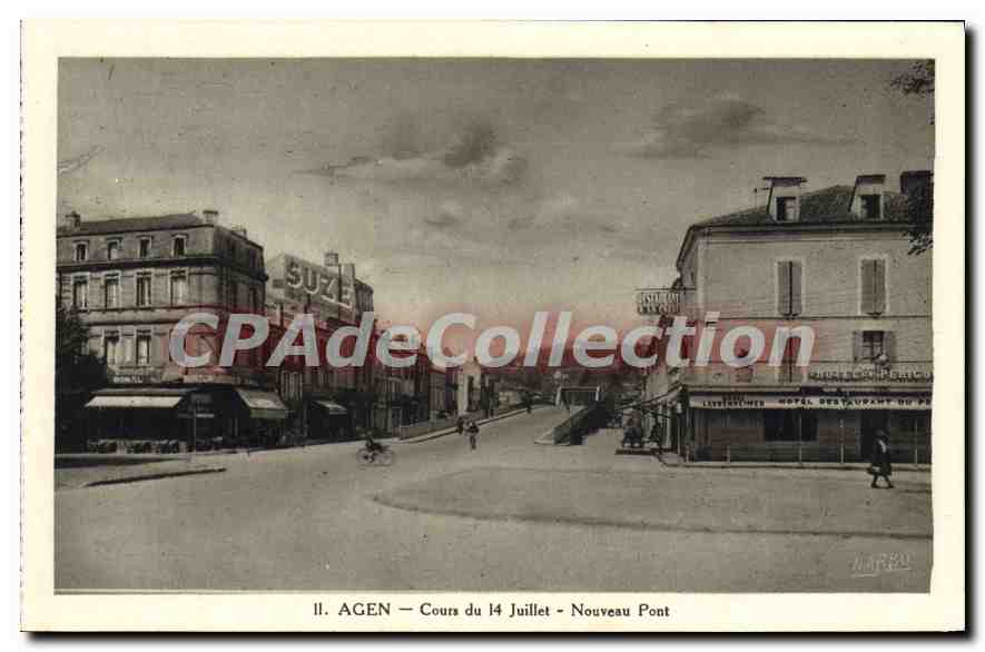 Agen — Cours du 14 Juillet — Nouveau Pont — éditeur Agen