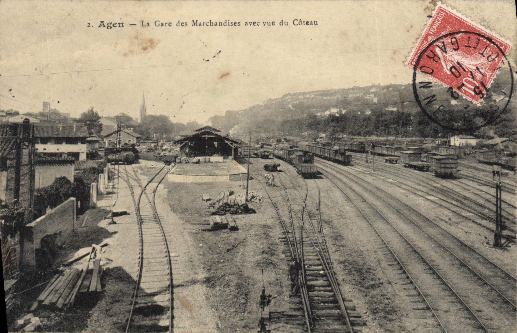 Agen — La Gare des Marchandises avec vue du Côteau — Éditeur non identifié, n° de série 2