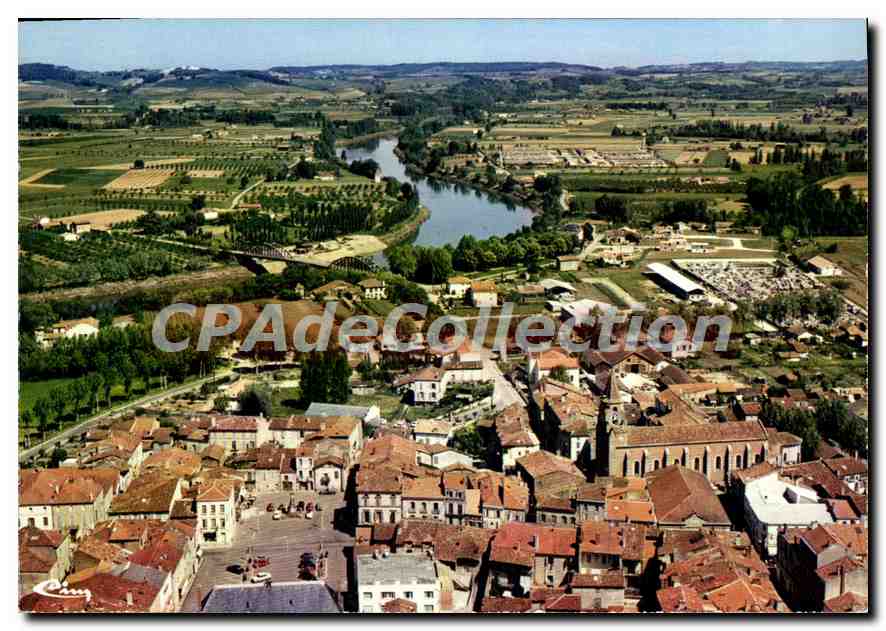 Ste-Livrade (Lot) — Vue générale aérienne et le Lot — Imprimeur Combier, Mâcon