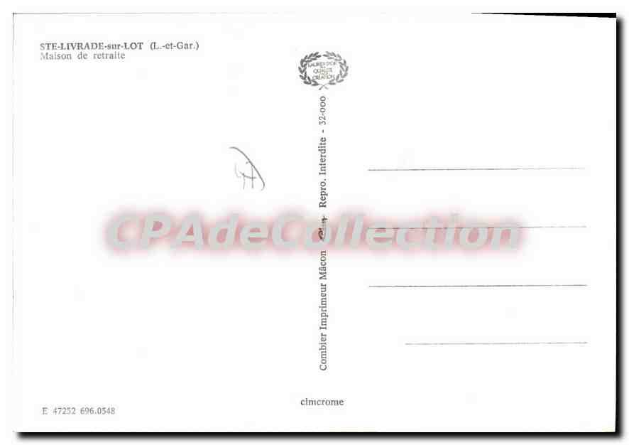CPSM Ste Livrade Sur Lot Maison De Retraite — Back