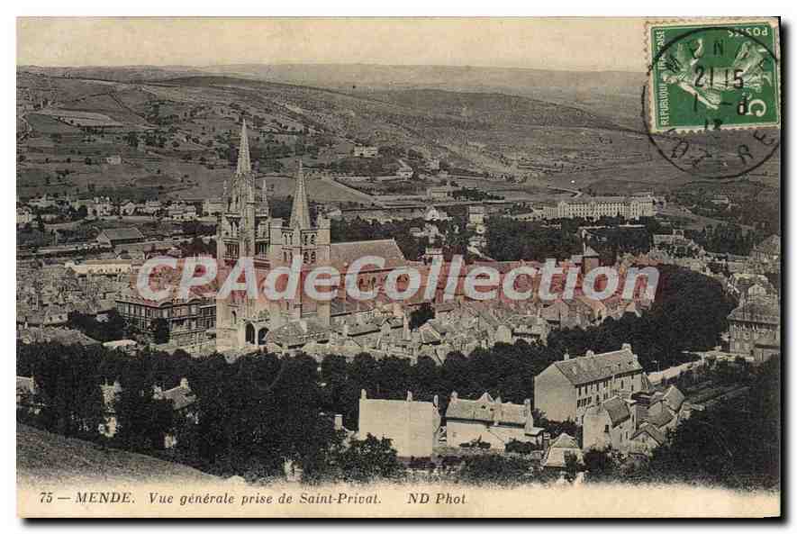 Mende — Vue générale prise de Saint-Privat — ND Phot