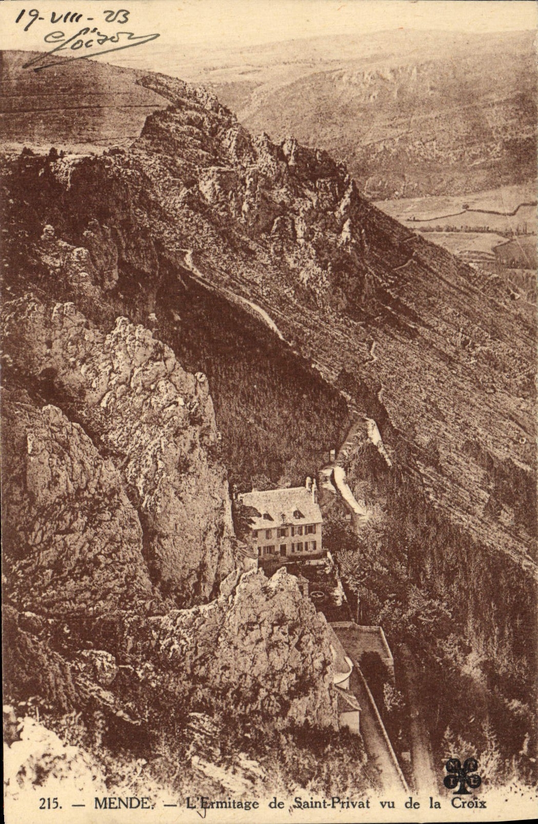 CPA Mende L'Ermitage De Saint Privat Vu De La Croix