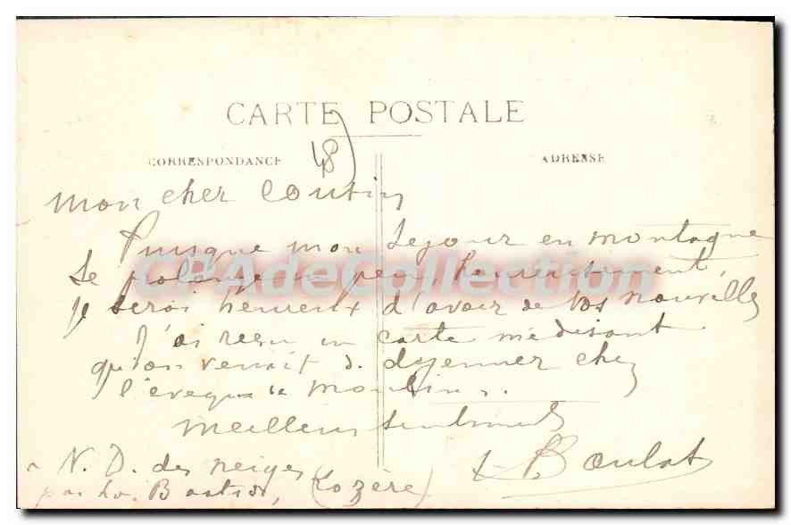 N.-D. des Neiges — Nouveau Monastère — Hôpital Temporaire des P.P. Trappistes — Jean Bernard, édit. Nîmes — Reverso