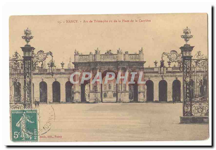 Nancy CPA arc de Triomphe vu de la place d ela Carriere