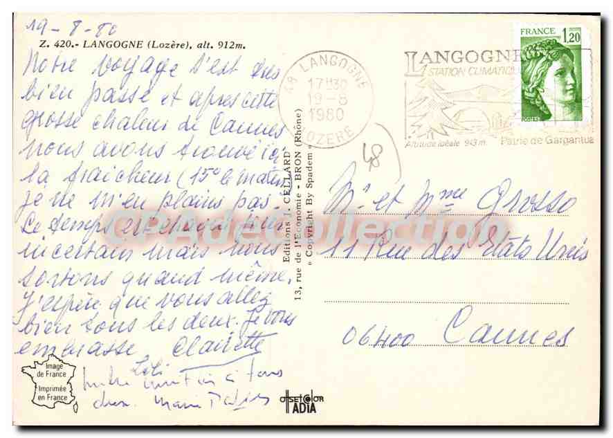 CPSM Langogne — Rückseite