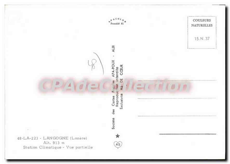 CPSM Langogne Station Climatique Vue Partielle — Rückseite