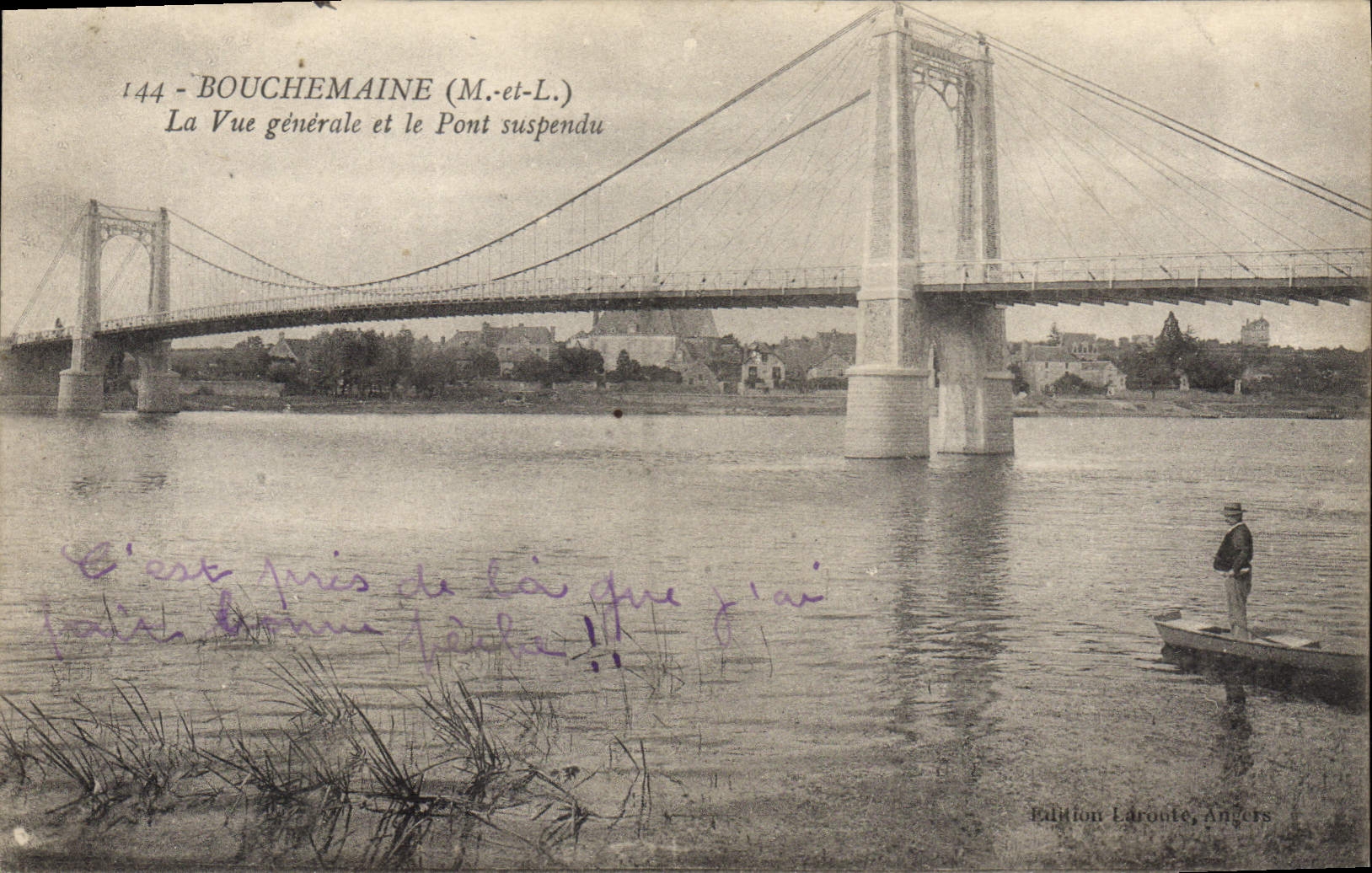 CPA Bouchemaine La Vue Generale Et Le Pont Suspendu