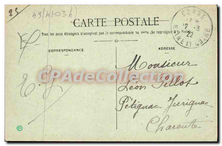 CPA Beaufort En Vallee L'Hotel De Ville — Rückseite