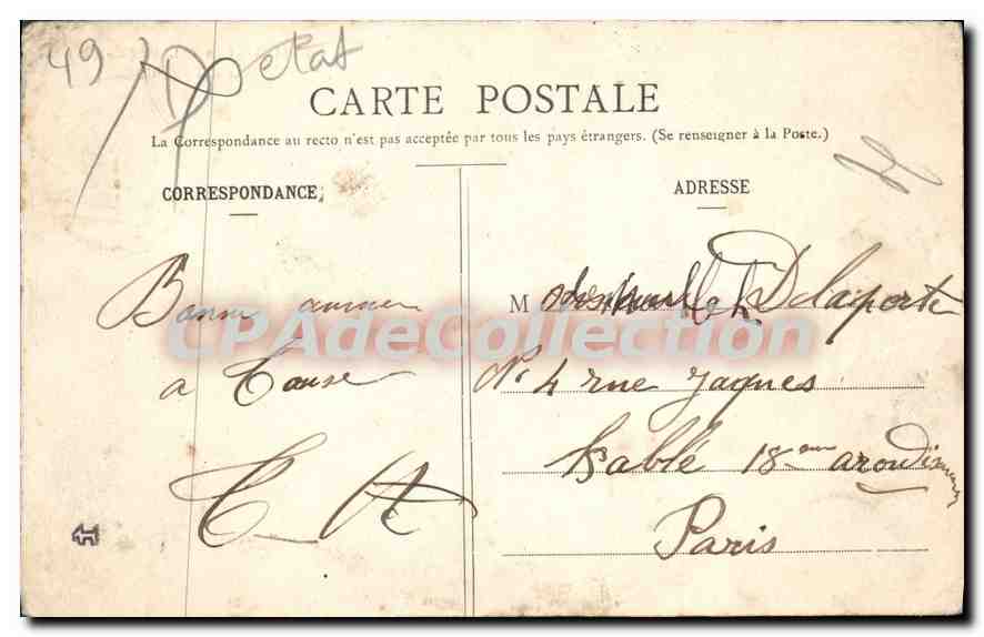CPA Beaufort En Vallee L'Hotel De Ville — Back