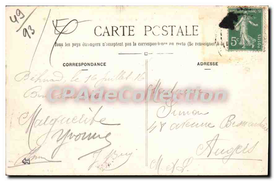 CPA Behuard Lieu De Pelerinage église — Rückseite