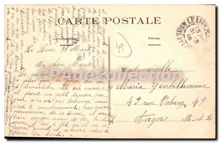 CPA Grez Neuville Chateau De La Beuvriere — Back