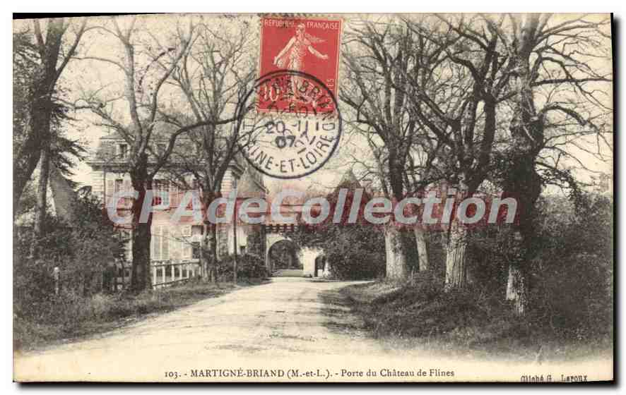 CPA Martigne Briand Porte Du Chateau De Flines